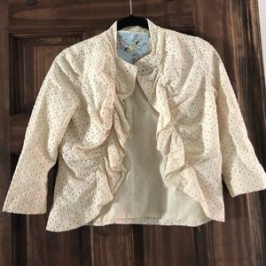 Anthro Tabitha Size 2 Eyelet Ruffle